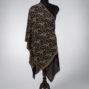 Sozni Embroidered Shawl (Black)