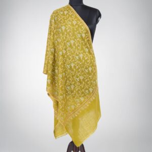 Floral Sozni Shawl (Mustard)