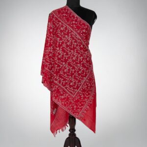 Sozni Jaal Shawl (Red & White)